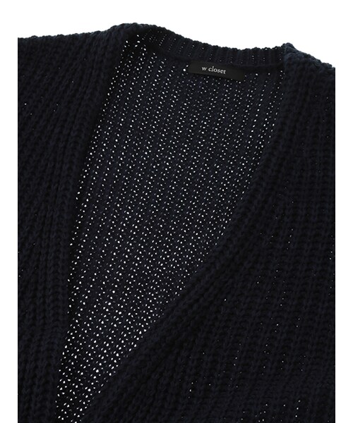 w closet（ダブルクローゼット）の「片畦ロングカーディガン（トップス・レディース・オフホワイト/ベージュ/ネイビー・FREE）」の7枚目の写真