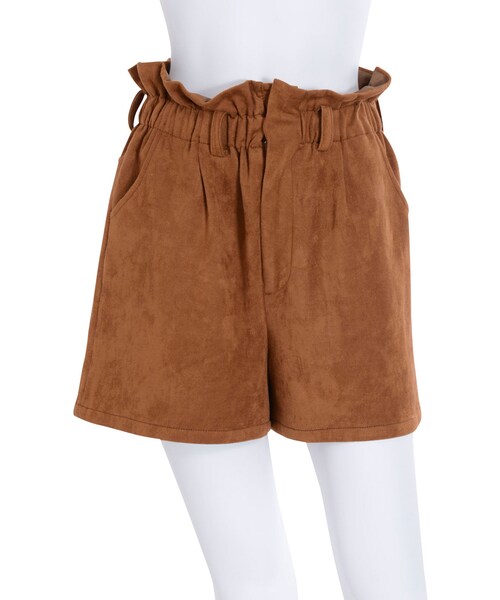 Ungrid(アングリッド)の「ハイウエストフェイクスウェードショートパンツ(パンツ・レディース・ブラック/キャメル・F)」の4枚目の写真