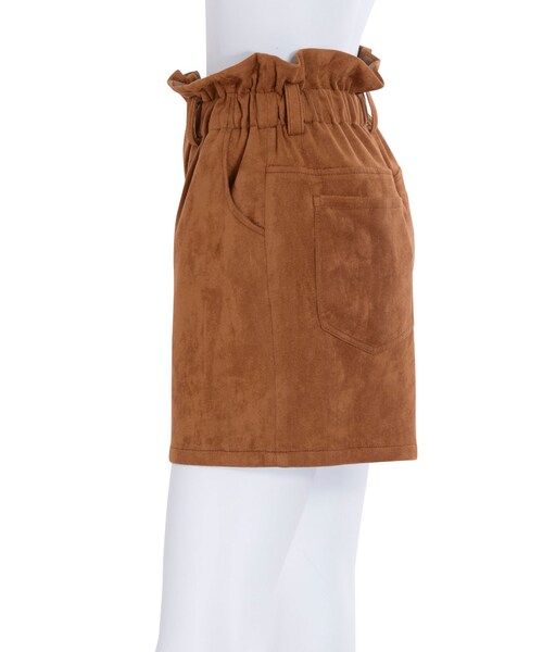 Ungrid(アングリッド)の「ハイウエストフェイクスウェードショートパンツ(パンツ・レディース・ブラック/キャメル・F)」の5枚目の写真