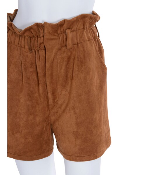 Ungrid(アングリッド)の「ハイウエストフェイクスウェードショートパンツ(パンツ・レディース・ブラック/キャメル・F)」の8枚目の写真