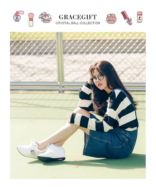 gracegift（グレースギフト）の「Hippie徽章內增高休閒鞋（シューズ・レディース・白・35/36/37/38/39/40/41）」の10枚目の写真