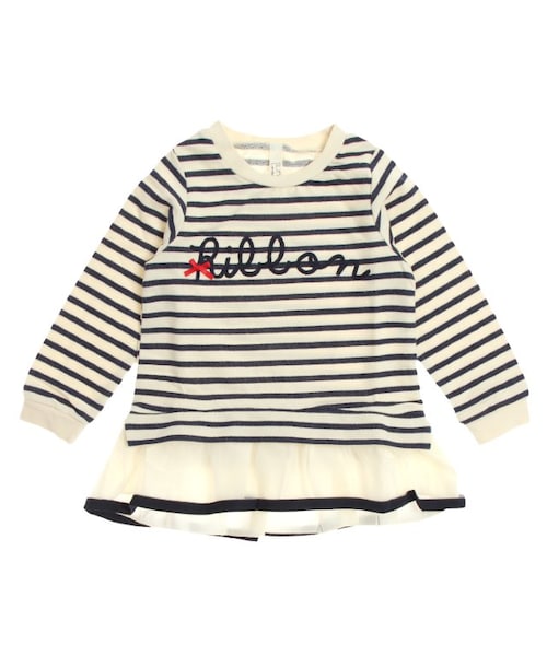 apres les cours（アプレレクール）の「◎裾フリルRibbonトレーナー（トップス・キッズ・グレー/ネイビーブルー・80/90/100/110/120/130/140）」の2枚目の写真