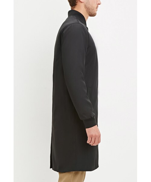 FOREVER 21（フォーエバー トゥエンティーワン）の「[MEN]ロングラインノーカラージャケット（ジャケット/アウター・メンズ・BLACK・X-Small/Small/Medium/Large）」の2枚目の写真