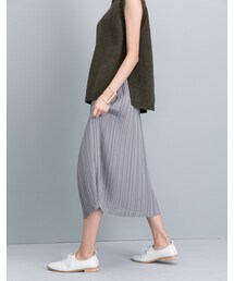 mooncat | 細壓摺鬆緊長裙色(スカート)
