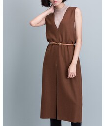 mooncat | 開岔毛料背心洋色(ワンピース/ドレス)