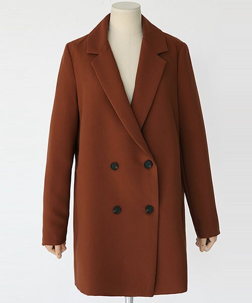 DHOLIC（ディーホリック）の「ダブルボタンテーラードジャケット（テーラードジャケット・レディース・グレー/ダークオレンジ/ブラック・FREE）」の3枚目の写真