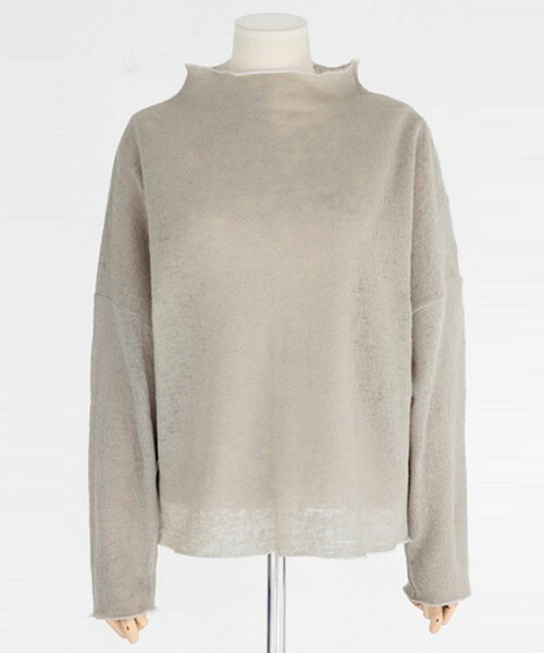 DHOLIC（ディーホリック）の「ユニークハイネックウールTシャツ（Tシャツ/カットソー・レディース・アイボリー/ディープスカイブルー/ネイビー/ライトグレー・FREE）」の2枚目の写真