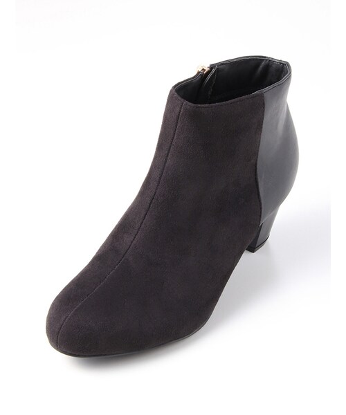 Honeys（ハニーズ）の「ショートブーツ（ブーツ・レディース・クロ合皮/クロ/モカ・Ｍ/Ｌ/ＬＬ）」の2枚目の写真