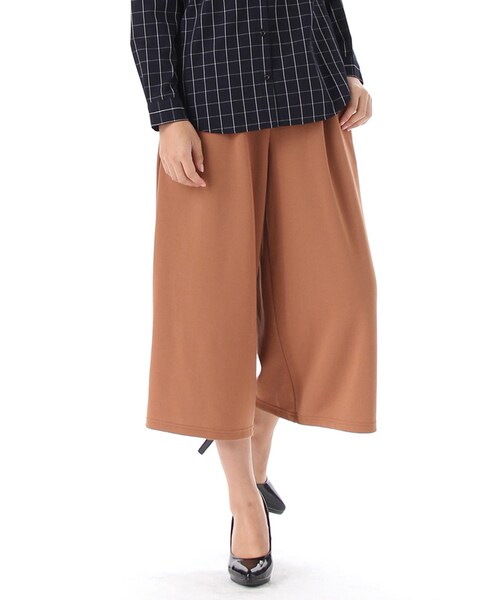 Honeys（ハニーズ）の「ガウチョパンツ（パンツ・スキニー・レディース・クロ/コン/キャメル/カーキ/杢チャコール/クロストライプ/コンストライプ・Ｍ/Ｌ）」の5枚目の写真