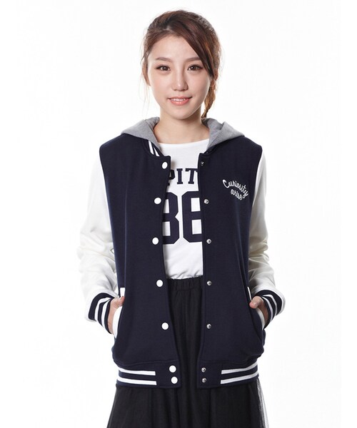 Honeys（ハニーズ）の「スタジャン（ジャケット・コート・レディース・クロ/コン/エンジ/杢グレー/コン×杢グレー・Ｍ/Ｌ）」の3枚目の写真