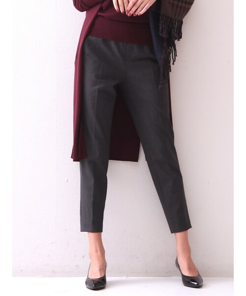 qualite(カリテ)の「【GOOD LUCK PANTS】ウールストレッチイージーパンツ(スラックス・レディース・ライトグレ-/チャコール/ブラック・0/1/2/3)」の1枚目の写真