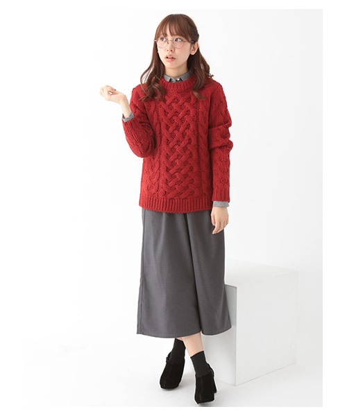 earth music&ecology（アースミュージックアンドエコロジー）の「ガウチョパンツ（パンツ・グレー/ブラック/キャメル/カーキ・F）」の11枚目の写真