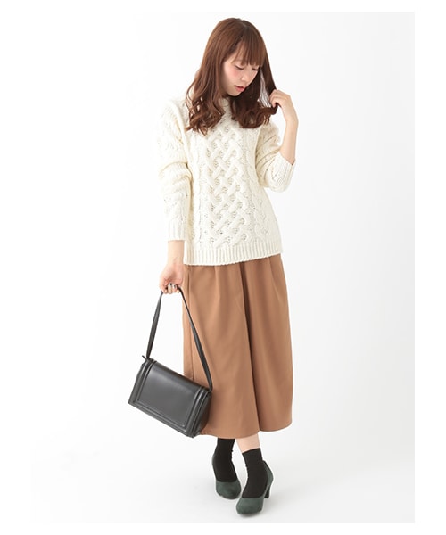 earth music&ecology（アースミュージックアンドエコロジー）の「ガウチョパンツ（パンツ・グレー/ブラック/キャメル/カーキ・F）」の10枚目の写真
