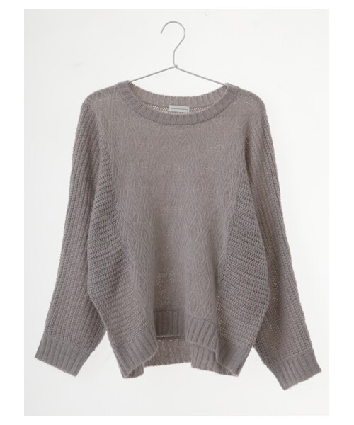 E hyphen world gallery（イーハイフンワールドギャラリー）の「フロントフォークロア柄ドルマンプルオーバー（トップス・アイボリー/杢グレー/ブラック・F）」の3枚目の写真