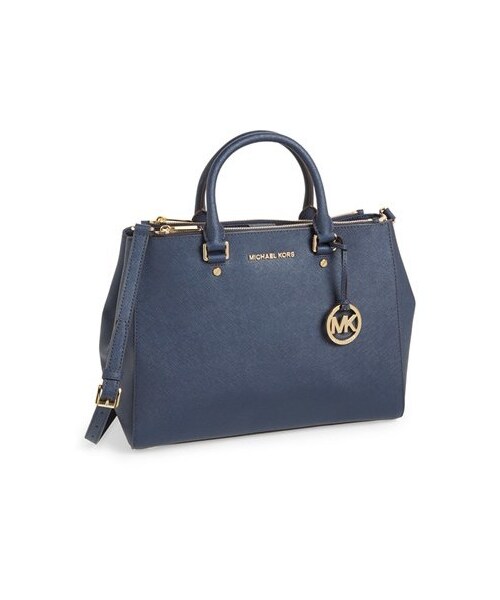 MICHAEL KORS（マイケルコース）の「MICHAEL Michael Kors 'Large Sutton' Satchel（ショルダーバッグ・レディース・Black/Blue・One Size）」の2枚目の写真