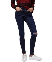 TOPSHOP | Topshop Moto 'Jamie' Ripped Skinny Jeans (Navy Blue)(デニムパンツ)