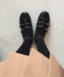 DHOLIC | アンクルストラップスタッズシューズ(その他シューズ)