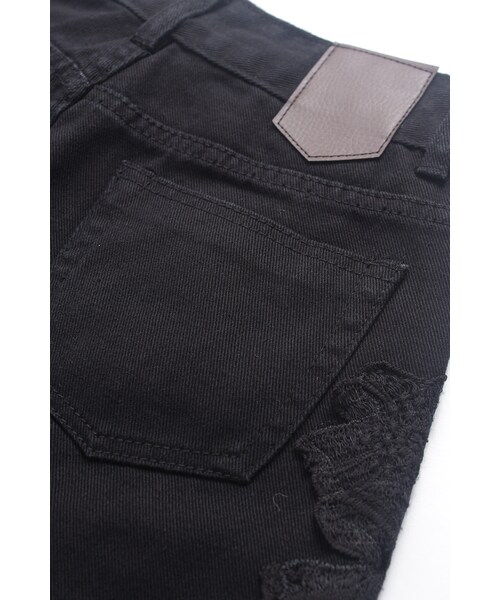 ORENDA（オレンダ）の「顯瘦蕾絲花邊刷破高腰牛仔短褲（パンツ・レディース・白/黑・S/M/L/XL）」の21枚目の写真