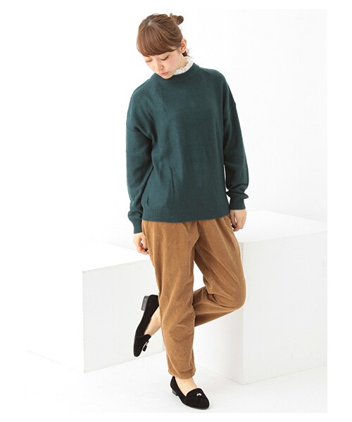 earth music&ecology（アースミュージックアンドエコロジー）の「＜WEB限定大きな・小さなサイズ＞コーデュロイロングパンツ（パンツ・アイボリー/キャメル/ネイビー・S/XL）」の14枚目の写真