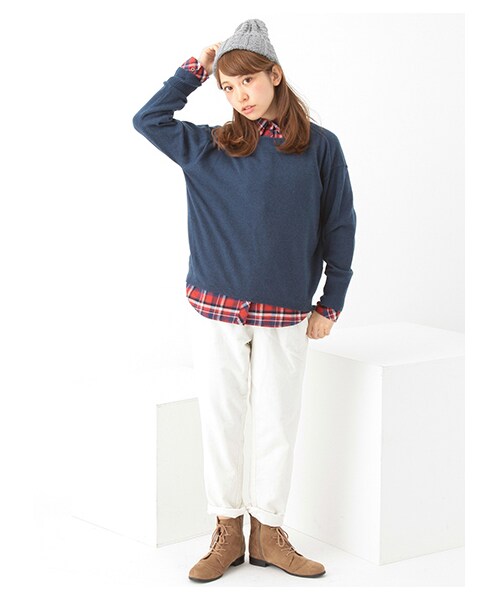 earth music&ecology（アースミュージックアンドエコロジー）の「＜WEB限定大きな・小さなサイズ＞コーデュロイロングパンツ（パンツ・アイボリー/キャメル/ネイビー・S/XL）」の13枚目の写真