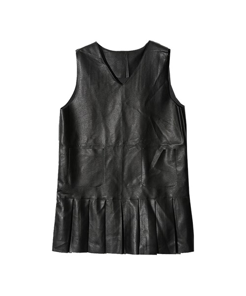 Stylenanda スタイルナンダ の プリーツ切替レザーミニワンピース ブラック ワンピース Wear