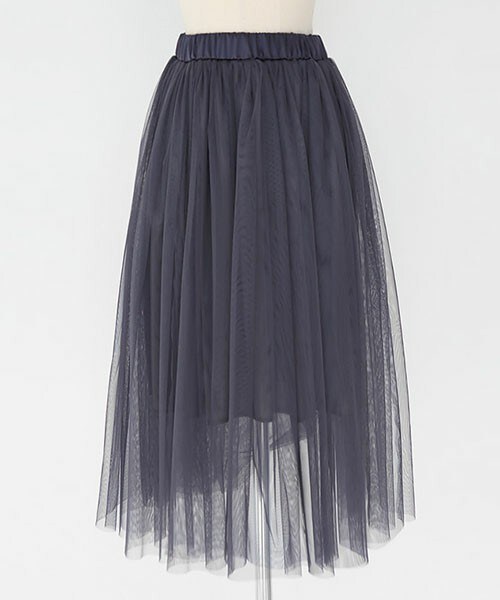 DHOLIC（ディーホリック）の「ひざ丈チュールスカート（スカート・レディース・カーキ/ブラック/ブラックグレー/ベージュ・FREE）」の3枚目の写真
