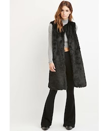 FOREVER 21 | FOREVER 21 Contemporary Longline Faux Fur Vest(ダウンベスト)