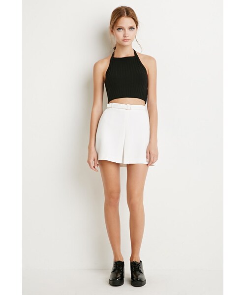 FOREVER 21(フォーエバー トゥエンティーワン)の「FOREVER 21 Kick-Pleat Mini Skirt(スカート・レディース・Black/White・24/25/26/27/28/29/30/31)」の2枚目の写真