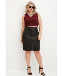 FOREVER 21 | FOREVER 21+ Plus Size Faux Leather Pencil Skirt(スカート)