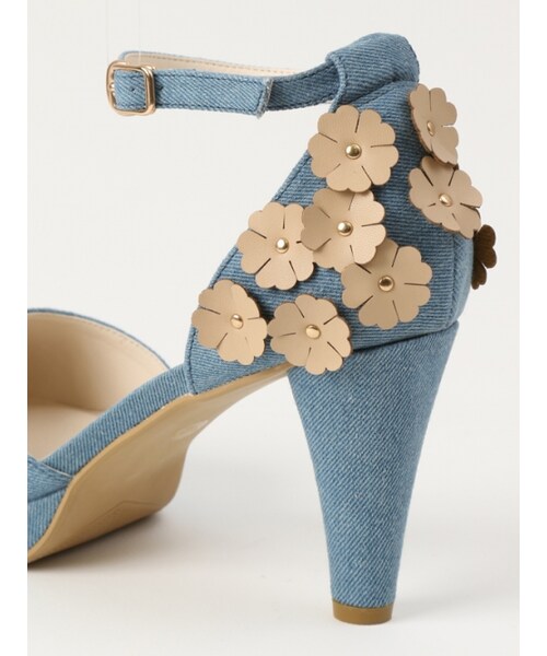 Honey Salon（ハニーサロン）の「フラワーパンプ（シューズ・レディース・デニム/ホワイト/ライトベージュ・23.0/23.5/24.0/24.5）」の7枚目の写真