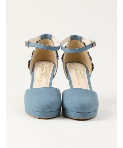 Honey Salon（ハニーサロン）の「フラワーパンプ（シューズ・レディース・デニム/ホワイト/ライトベージュ・23.0/23.5/24.0/24.5）」の4枚目の写真