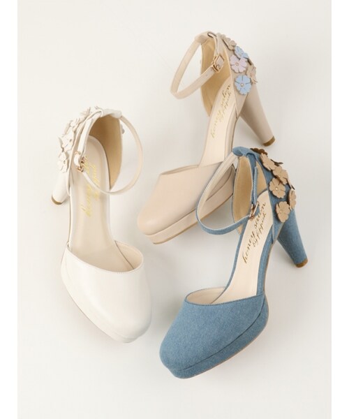 Honey Salon（ハニーサロン）の「フラワーパンプ（シューズ・レディース・デニム/ホワイト/ライトベージュ・23.0/23.5/24.0/24.5）」の8枚目の写真