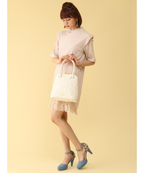 Honey Salon（ハニーサロン）の「フラワーパンプ（シューズ・レディース・デニム/ホワイト/ライトベージュ・23.0/23.5/24.0/24.5）」の10枚目の写真