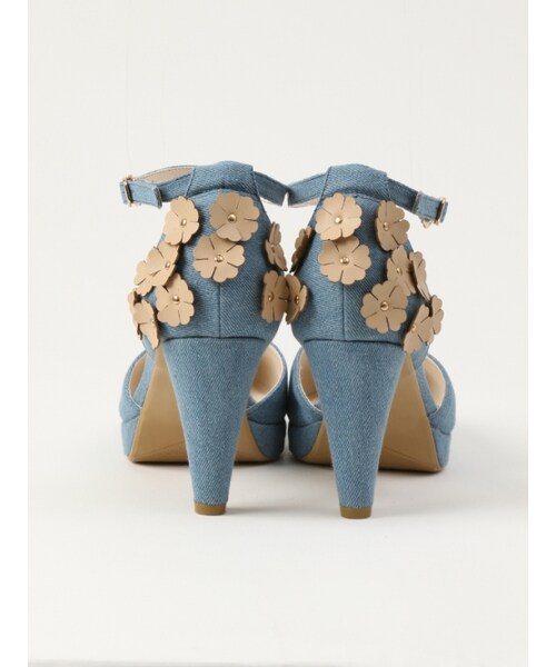 Honey Salon（ハニーサロン）の「フラワーパンプ（シューズ・レディース・デニム/ホワイト/ライトベージュ・23.0/23.5/24.0/24.5）」の5枚目の写真