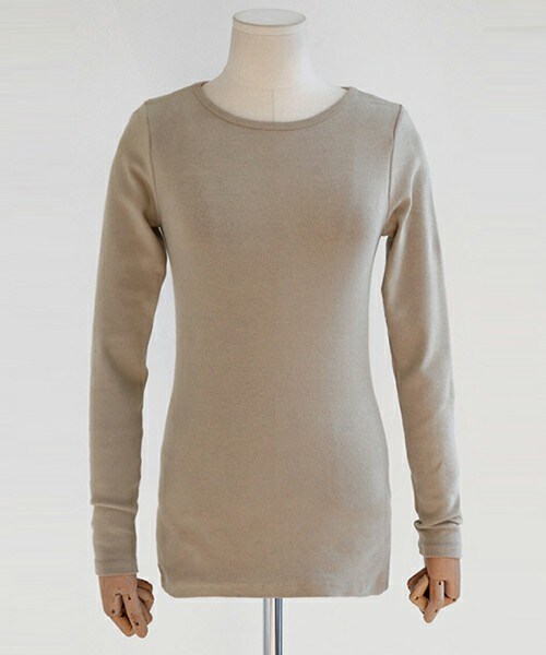 DHOLIC（ディーホリック）の「ソリッドカラーベーシックラウンドネックTシャツ（Tシャツ/カットソー・レディース・グレー/ダークベージュ/ディープカーキ/ネイビー/ブラウン/ブラック/ブラックグレー/ホワイトアイボリー/ライトベージュ/ワイン・FREE）」の7枚目の写真