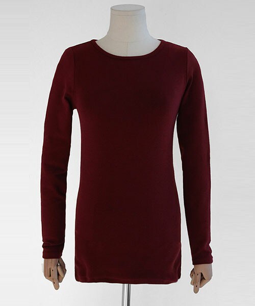 DHOLIC（ディーホリック）の「ソリッドカラーベーシックラウンドネックTシャツ（Tシャツ/カットソー・レディース・グレー/ダークベージュ/ディープカーキ/ネイビー/ブラウン/ブラック/ブラックグレー/ホワイトアイボリー/ライトベージュ/ワイン・FREE）」の10枚目の写真