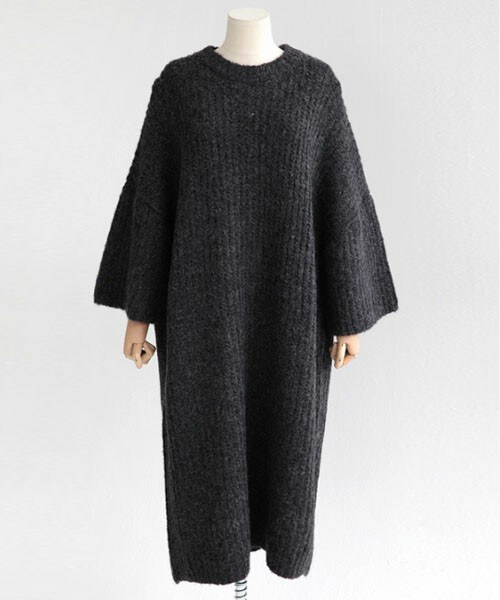 DHOLIC（ディーホリック）の「ドロップショルダーオーバーサイズニットワンピース（ワンピース・レディース・ディープスカイブルー/クリーム/カーキ/ダークグレー・FREE）」の3枚目の写真