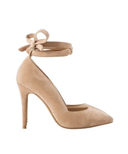 gracegift（グレースギフト）の「2way交叉繞踝綁結跟鞋（シューズ・レディース・杏・35/36/37/38/39/40/41）」の2枚目の写真