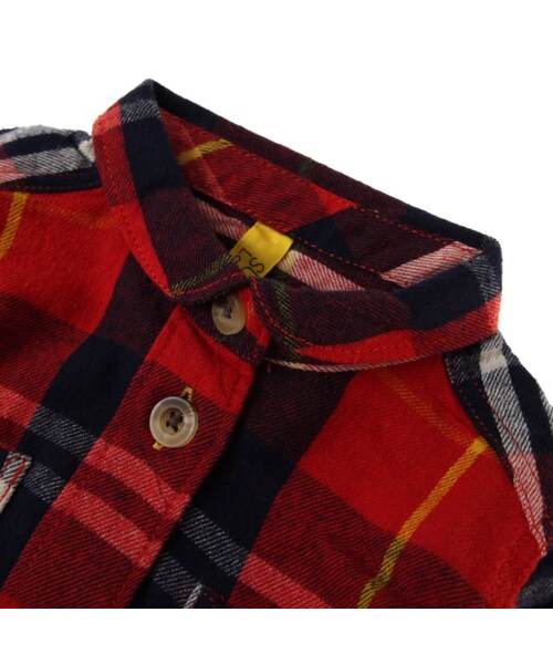 apres les cours(アプレレクール)の「Autumnチェックシャツワンピース(ワンピース/ドレス・キッズ・レッド/イエロー・80/90/100/110/120/130/140)」の5枚目の写真