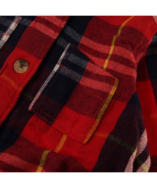 apres les cours(アプレレクール)の「Autumnチェックシャツワンピース(ワンピース/ドレス・キッズ・レッド/イエロー・80/90/100/110/120/130/140)」の6枚目の写真