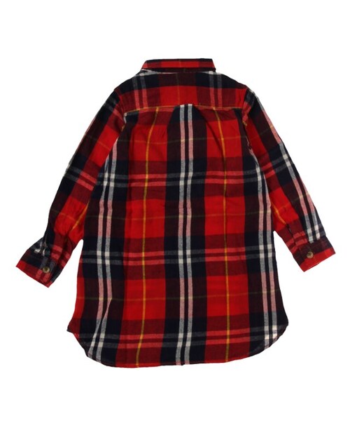apres les cours(アプレレクール)の「Autumnチェックシャツワンピース(ワンピース/ドレス・キッズ・レッド/イエロー・80/90/100/110/120/130/140)」の3枚目の写真