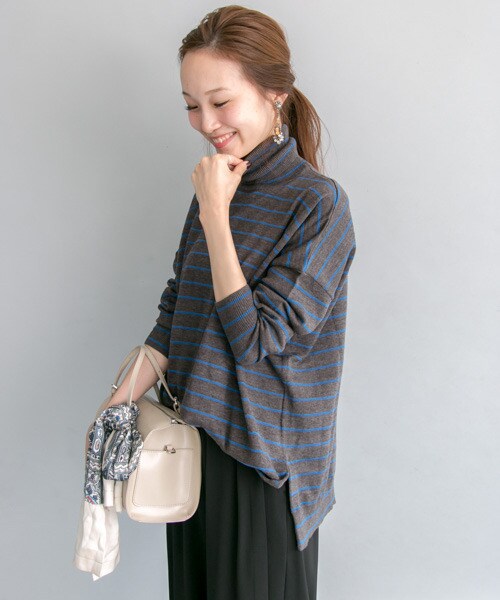 URBAN RESEARCH（アーバンリサーチ）の「高領針織衫（トップス・レディース・藏青米雙色/灰藍雙色/灰色/藏青色・FREE）」の11枚目の写真