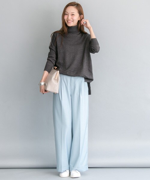 URBAN RESEARCH（アーバンリサーチ）の「高領針織衫（トップス・レディース・藏青米雙色/灰藍雙色/灰色/藏青色・FREE）」の8枚目の写真