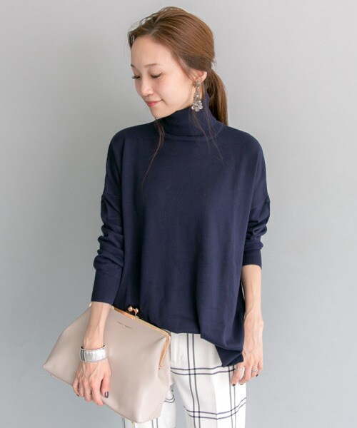 URBAN RESEARCH（アーバンリサーチ）の「高領針織衫（トップス・レディース・藏青米雙色/灰藍雙色/灰色/藏青色・FREE）」の5枚目の写真