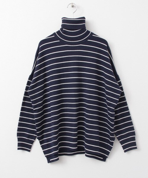 URBAN RESEARCH（アーバンリサーチ）の「高領針織衫（トップス・レディース・藏青米雙色/灰藍雙色/灰色/藏青色・FREE）」の4枚目の写真