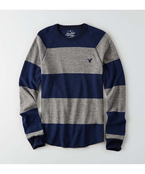American Eagle（アメリカンイーグル）の「AEOヘリテージサーマルTシャツ（Tシャツ/カットソー・メンズ・グラベル/チョーク/オートミール/フリートネイビー・XS/S/M/L/XL/XXL/XXXL）」の4枚目の写真