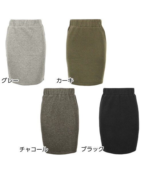 KOBE LETTUCE（コウベレタス）の「ストレッチペンシルスカート/レディース ミディアム/ロング 裏起毛ウエストゴム M1424（スカート・レディース・ブラック/チャコール/グレー/カーキ・ロング/ミディアム）」の2枚目の写真