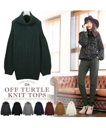 KOBE LETTUCE | バルーンスリーブオフタートルネックニットトップス/レディース N904(トップス)