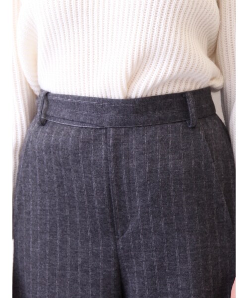 qualite（カリテ）の「ストライプジャージーガウチョパンツ（その他・レディース・チャコール/ネイビー・1/2）」の7枚目の写真