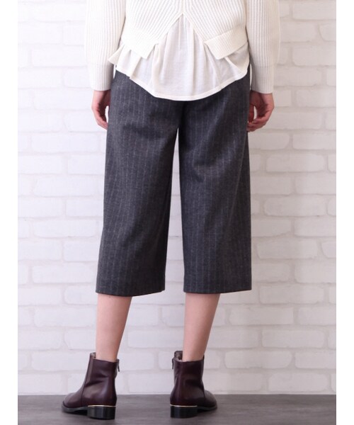 qualite（カリテ）の「ストライプジャージーガウチョパンツ（その他・レディース・チャコール/ネイビー・1/2）」の5枚目の写真